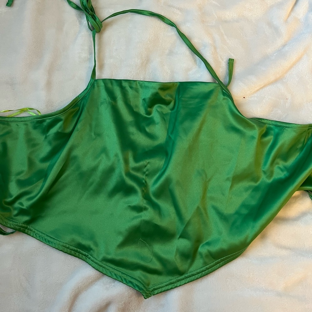 Green tie back top, Urban Outfitters , medium